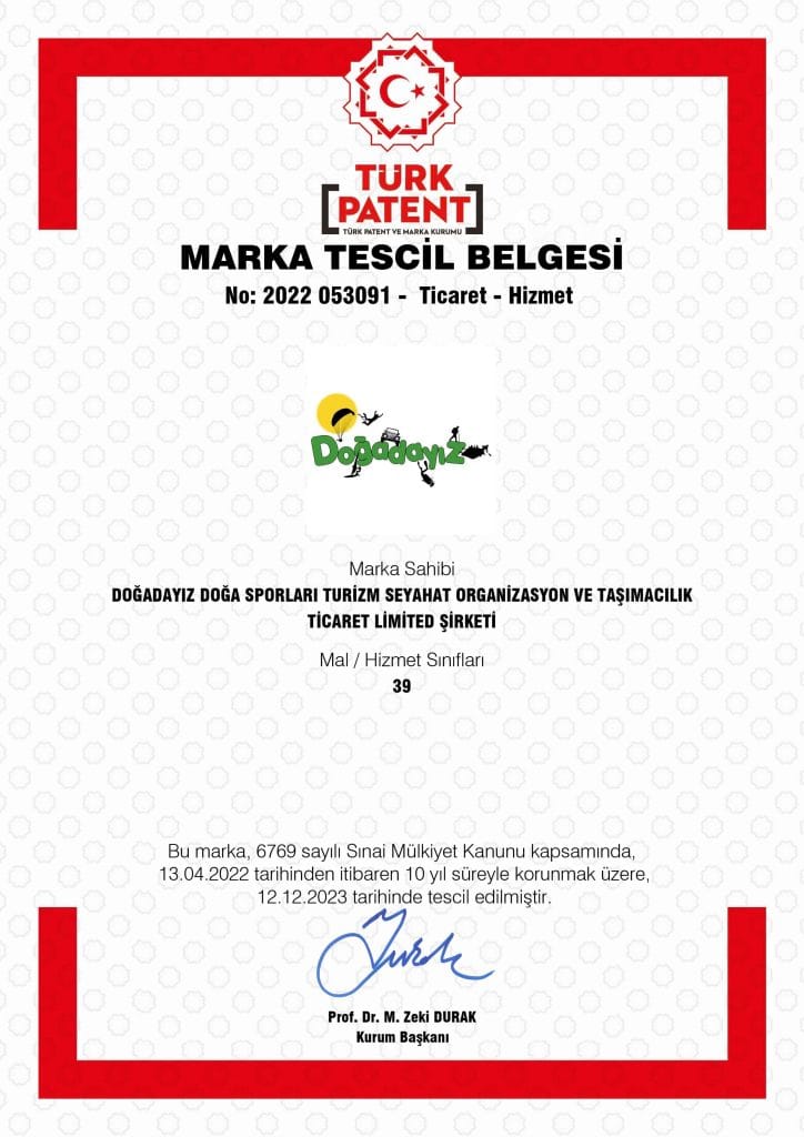 DOĞADAYIZ MARKA TESCIL BELGESI