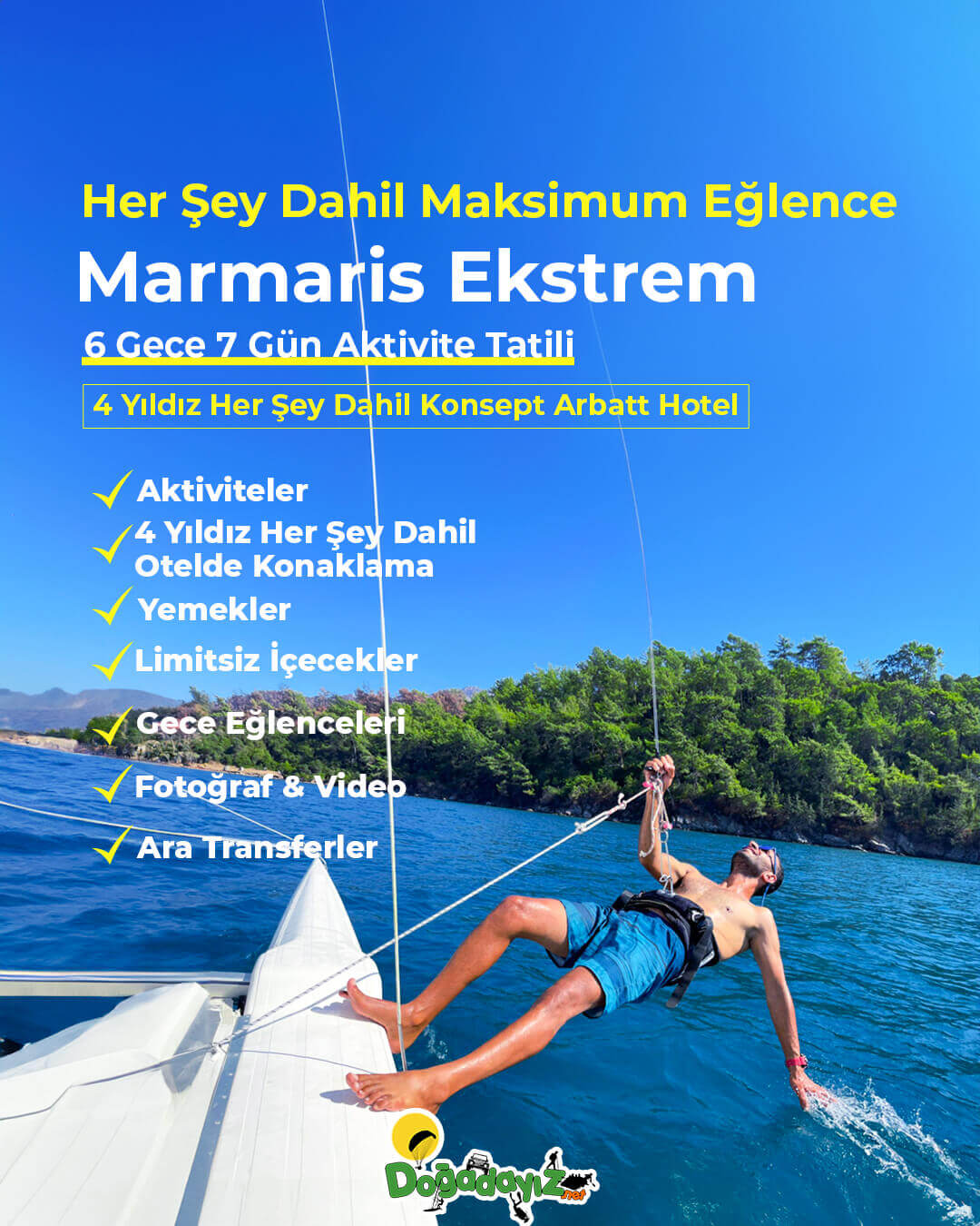 YAZ AKTIVITE TATILLERI 11 MARMARIS EKSTREM AKTIVITE TATILI