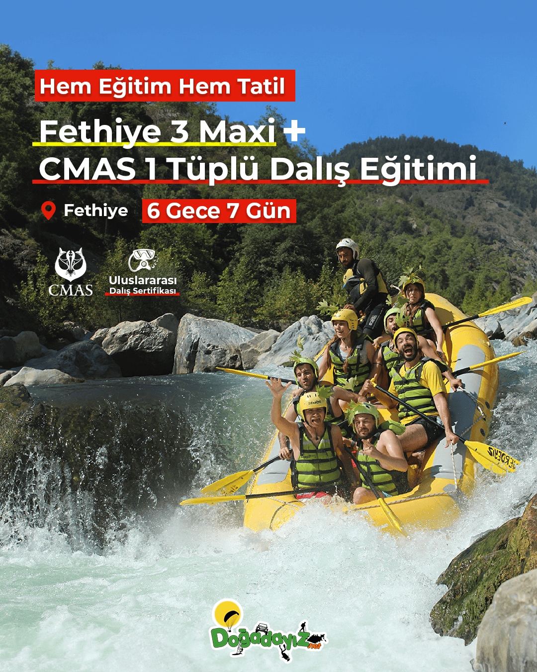 CMAS 1 + FETHIYE 3 MAXI AKTIVITE EĞITIM TATILI