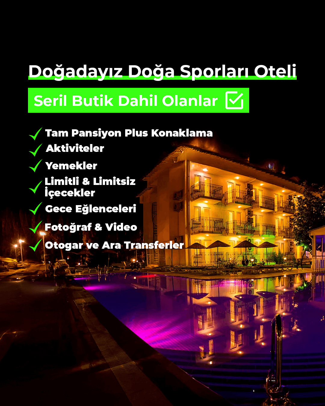 FETHIYE EKSTREM MULTI AKTIVITE TATIL PAKETI - OTEL DETAYLI BILGI