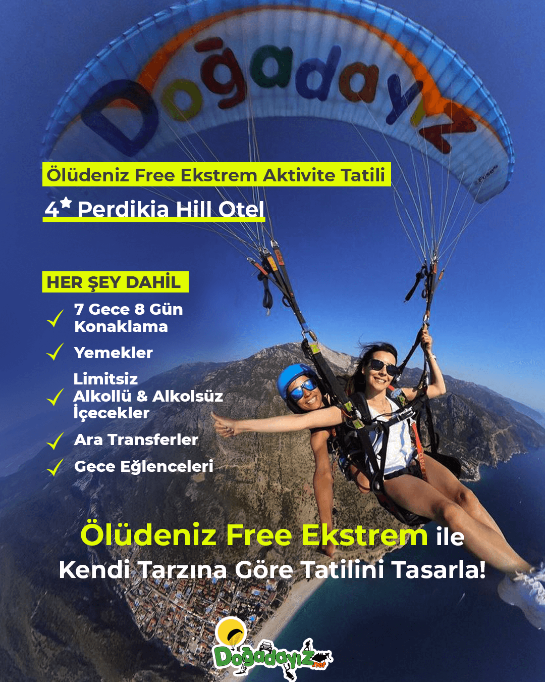 ÖLÜDENIZ FREE EKSTREM AKTIVITE TATIL PAKETI